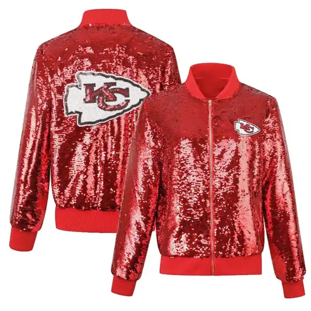 NFL Team Apparel Kansas City Chiefs Red Sequin Jacket